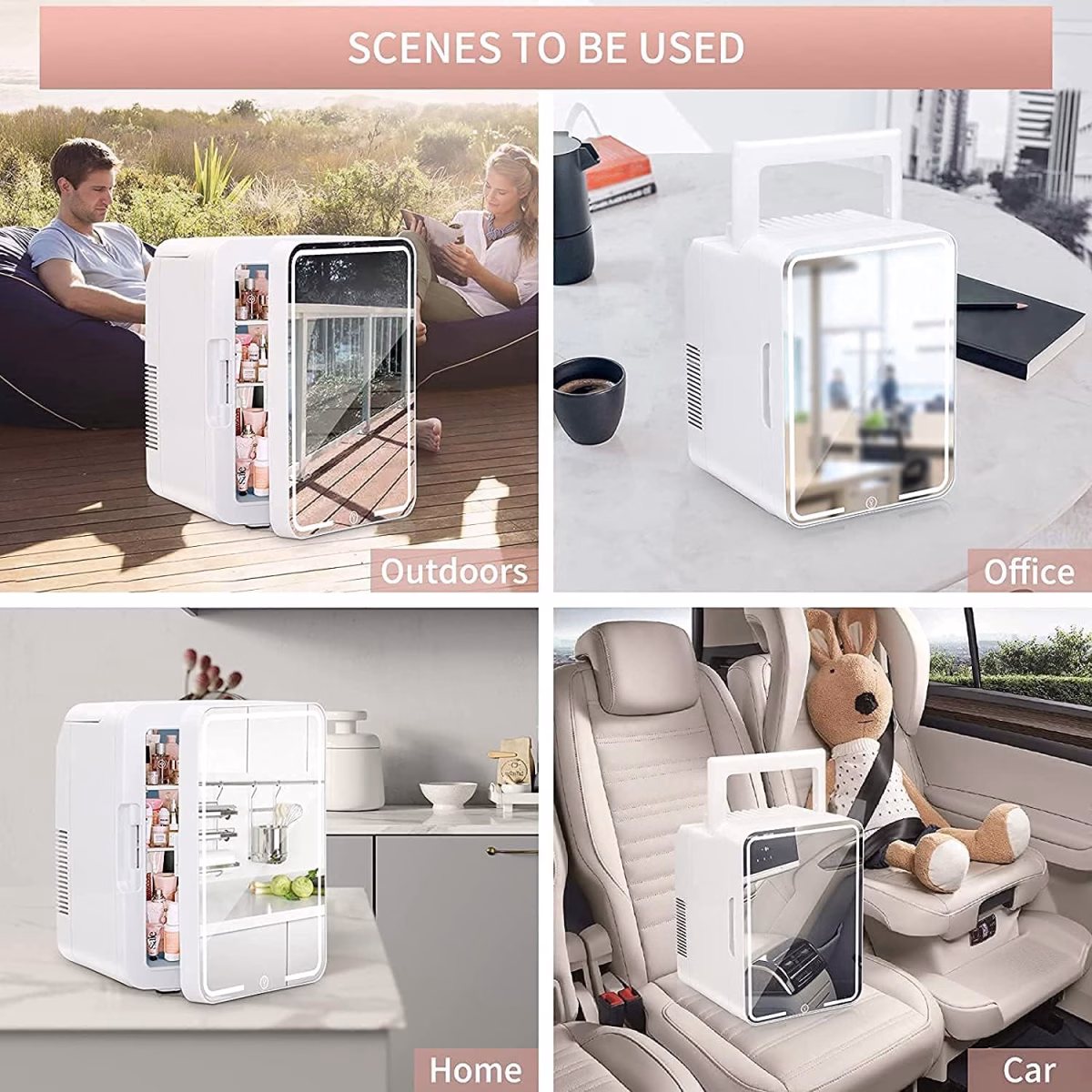 Mini Fridge with Mirror | 4 Litre Portable Beauty Cooler - Image 6