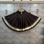 Black Navratri Skirt – Rayon Cotton with Heavy Border