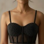 Black Premium Pearl Blouse – Designer Hand Work Wear