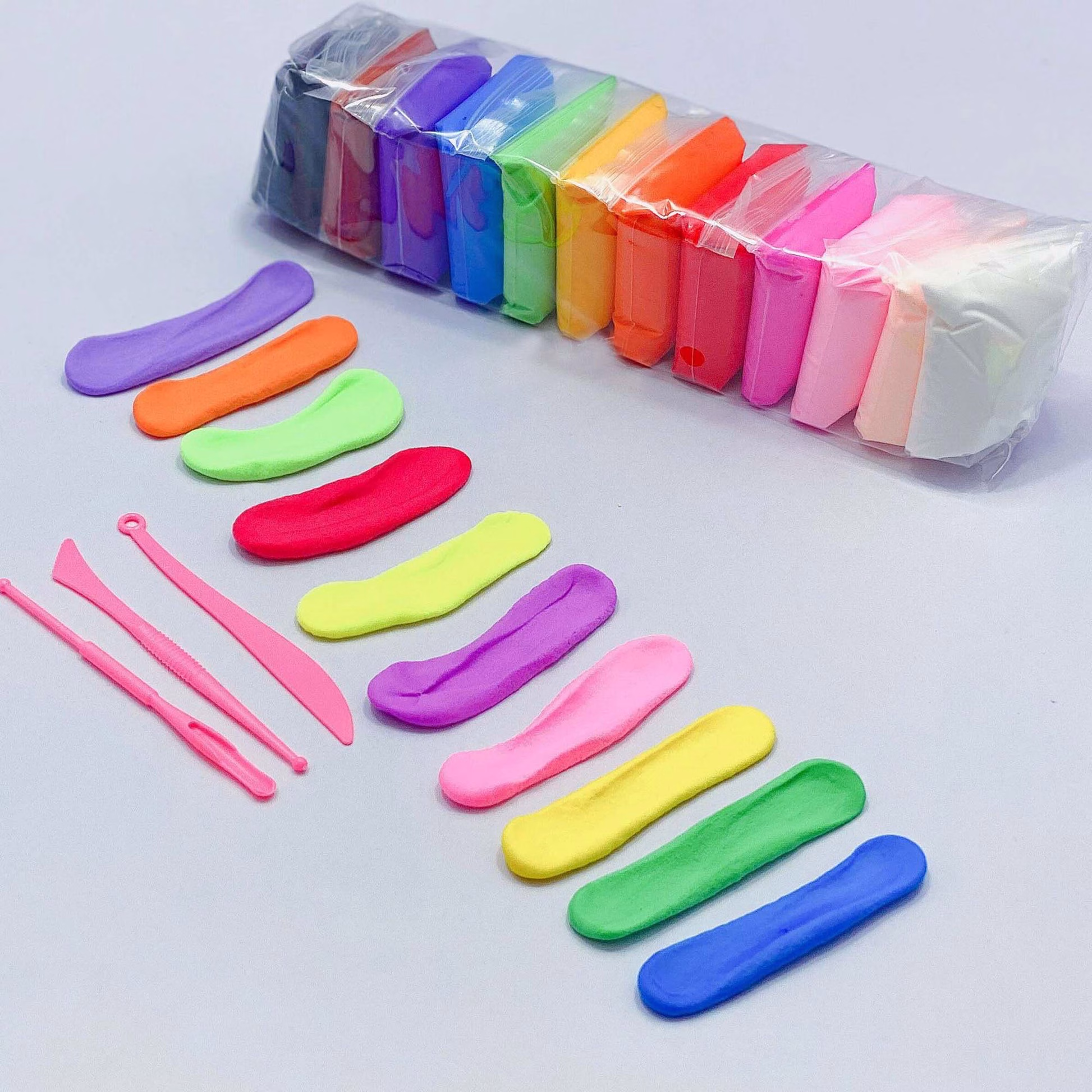 12 PIECE CLAY SET Air Dry Clay for Kids 12 Pcs with Sculpting Tools - Image 1