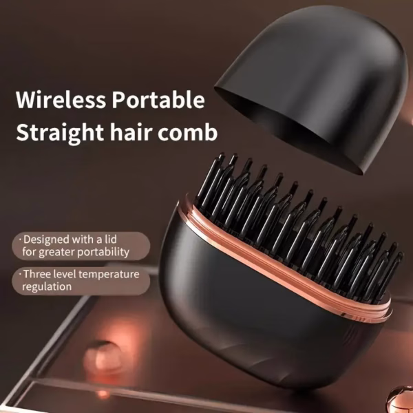 Wireless Hair Straightener & Styler – Mini Cordless USB Brush