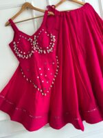 Pure Rayon Cotton Chaniya Choli with Real Hand-Stitched Cowrie Shells & Mirror Work | 6 Meter Big Flare Navratri Lehenga with Stitched Blouse for Women (Free Size / 40 Waist) - Image 5