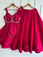 Pure Rayon Cotton Chaniya Choli with Real Hand-Stitched Cowrie Shells & Mirror Work | 6 Meter Big Flare Navratri Lehenga with Stitched Blouse for Women (Free Size / 40 Waist) - Image 2