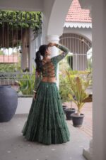 Bandhani Lehenga Choli for Navratri - Kutchi Work Pink - Image 2