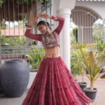 Bandhani Lehenga Choli for Navratri - Kutchi Work Red