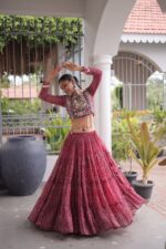 Bandhani Lehenga Choli for Navratri - Kutchi Work Red
