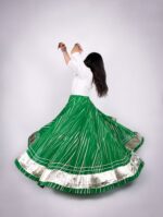 Lehariya Lehenga Skirt 8 Meter Flair Navratri - Green - Image 2