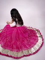 Lehariya Lehenga Skirt 8 Meter Flair Navratri - Pink - Image 2