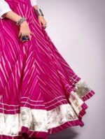 Lehariya Lehenga Skirt 8 Meter Flair Navratri - Pink - Image 3