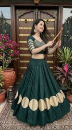 Gota Patti Lehenga Choli for Navratri & Durga Puja - Green - Image 2