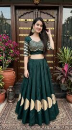 Gota Patti Lehenga Choli for Navratri & Durga Puja - Green