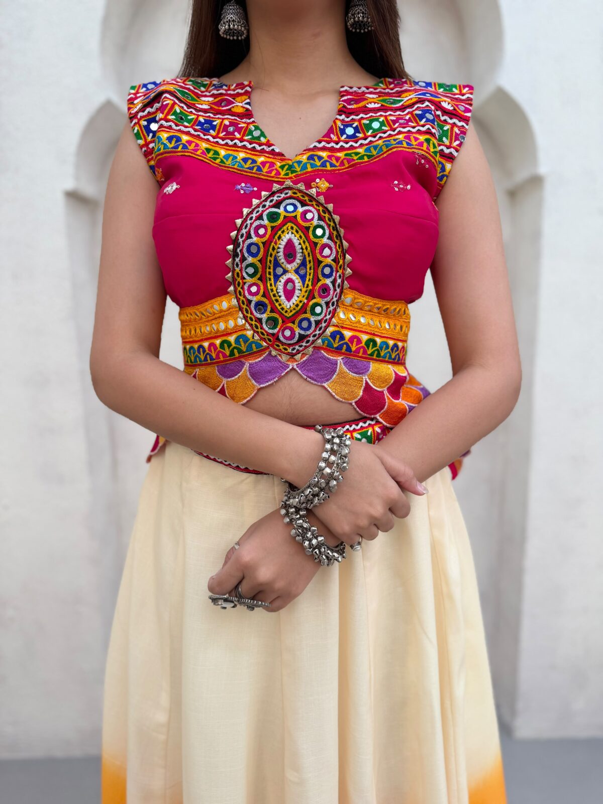 Magic Cotton Lehenga for Navratri with Mirror Work Blouse - Image 6