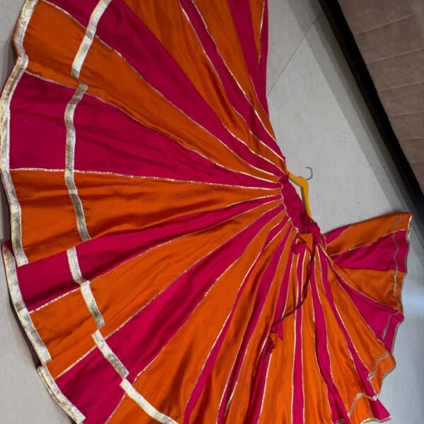 Mastani Skirt 48 Kali Pure Roman Cotton Silk - Orange & Pink