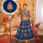 Navratri Chaniya Choli, Real Mirror Work Muslin Cotton - Blue