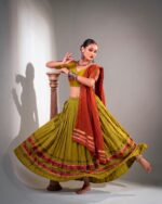 Dhabu Cotton Lehenga for Navratri Embossed & Ghughri Lace - Image 3