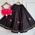 Mirror Work Chaniya Choli for Navratri Cotton - Red