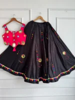 Mirror Work Chaniya Choli for Navratri Cotton - Red