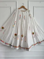 Mirror Work Chaniya Choli for Navratri Cotton - Purple - Image 3