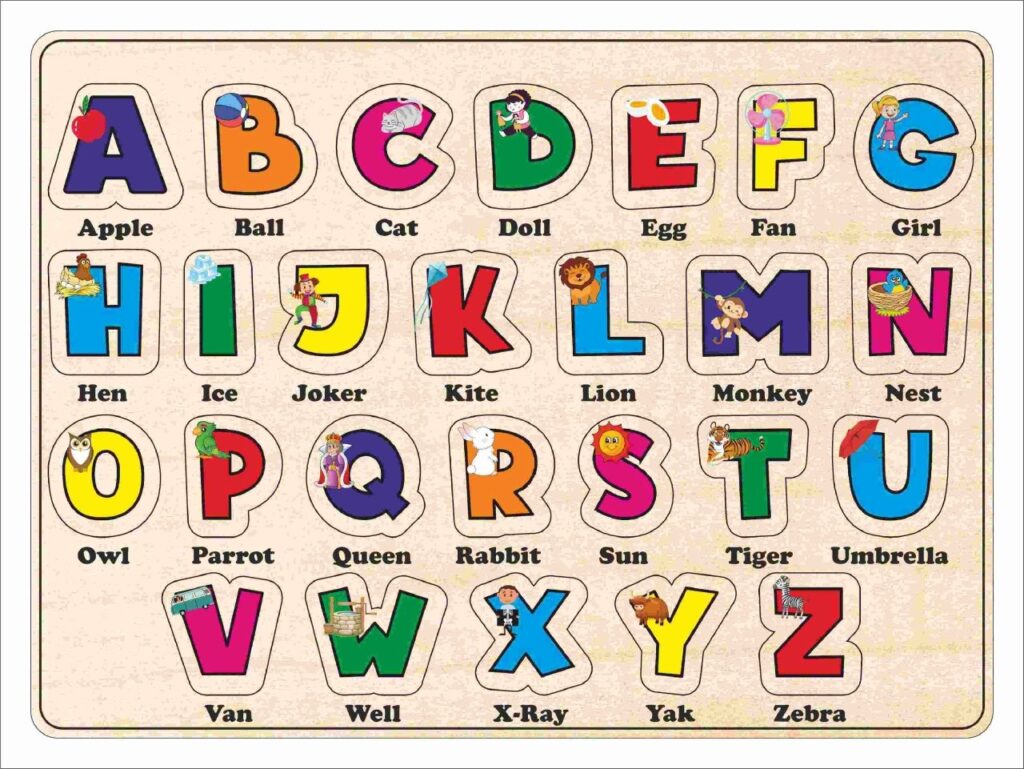 Wooden Alphabet Puzzle A to Z for Kids